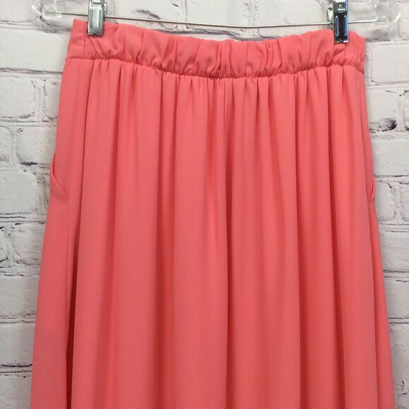 Nymphe Maxi Skirt Womens Size L Coral Lined Flowy Wedding Guest Pull On Pockets - Picture 4 of 10